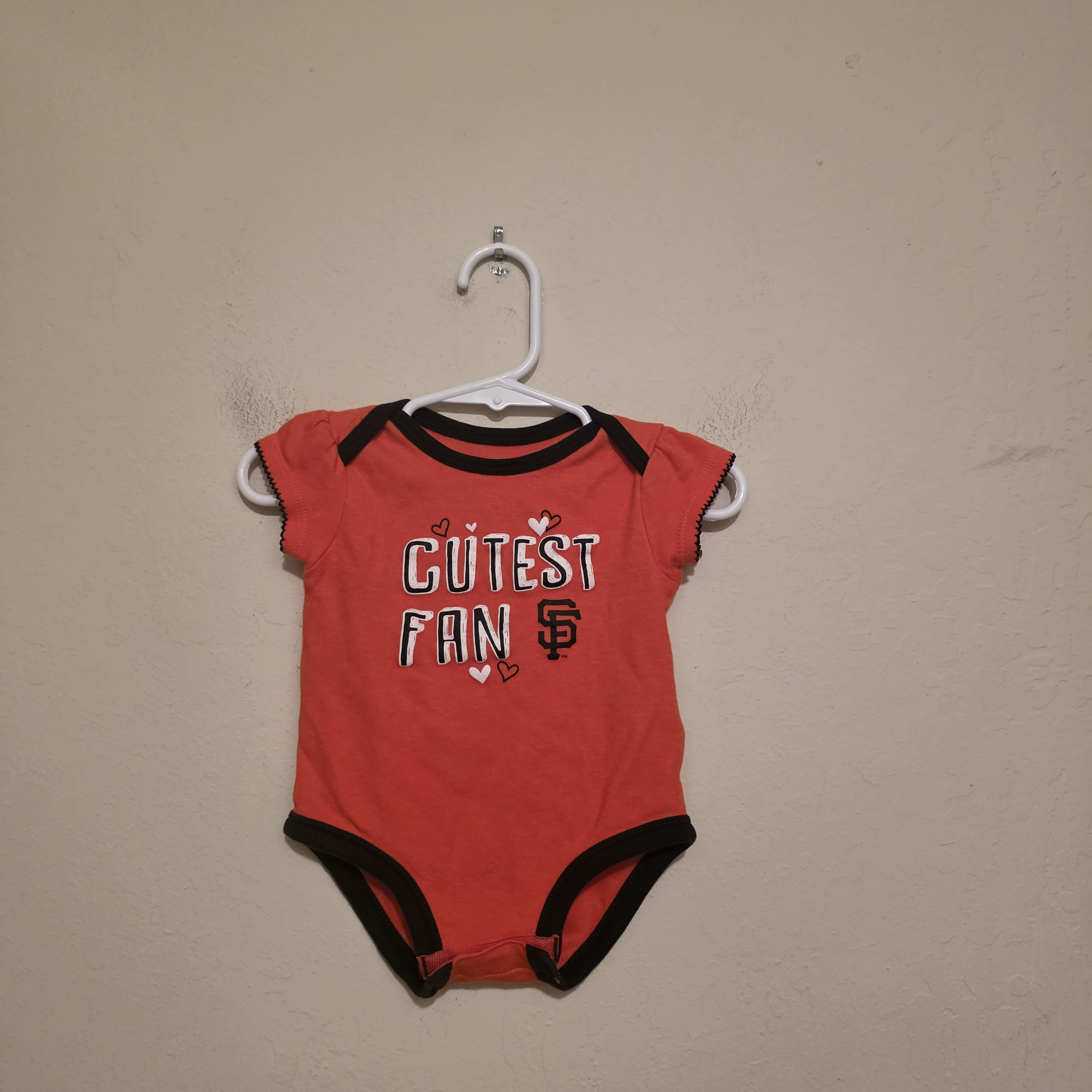 Genuine Merchandise Orange And Black Cutest Fan Onsie Size 3 To 6 Months